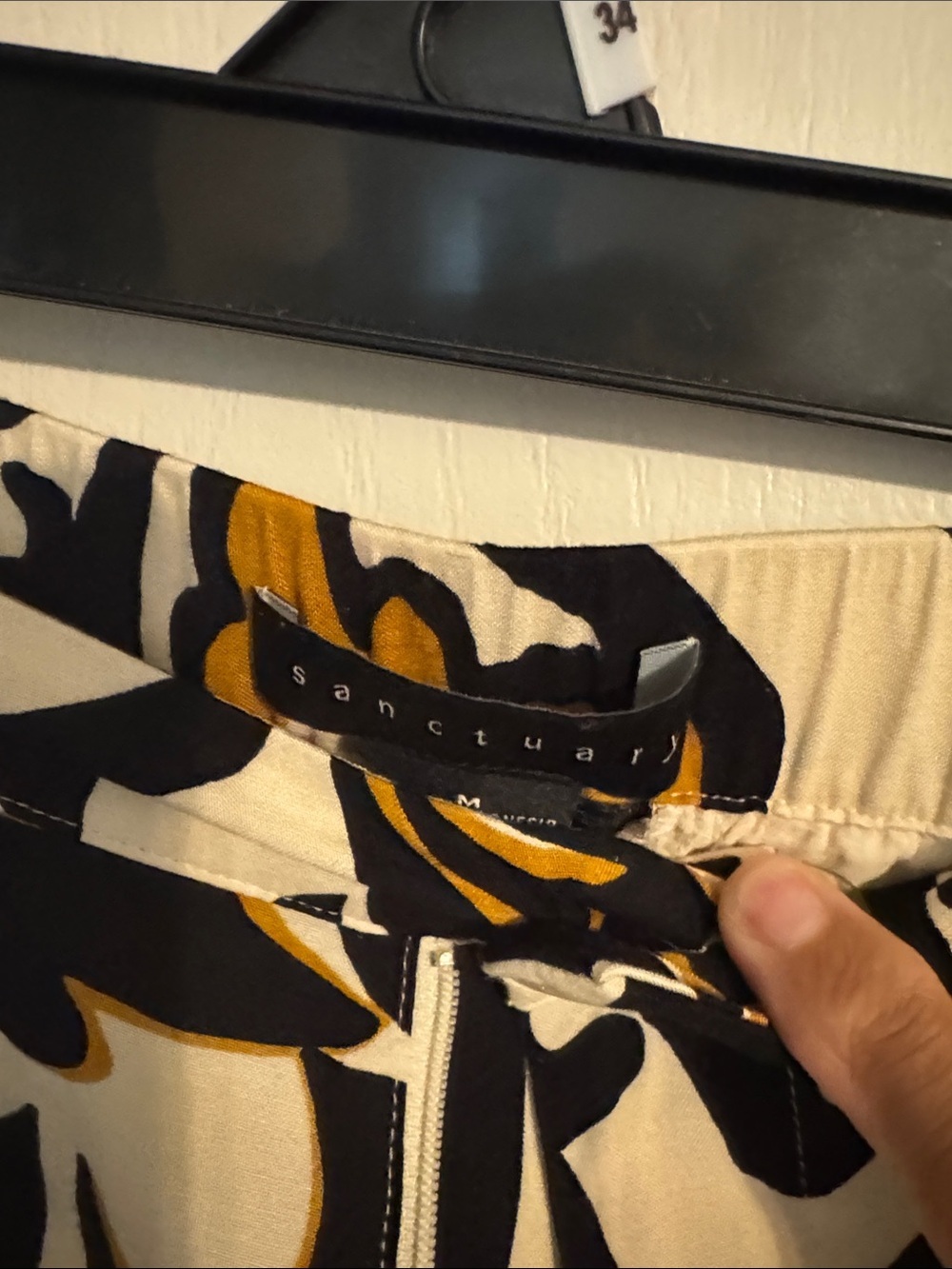 Sanctuary Wide-Leg Floral Print Pants in Black, Cream & Mustard - Picture 2 of 3